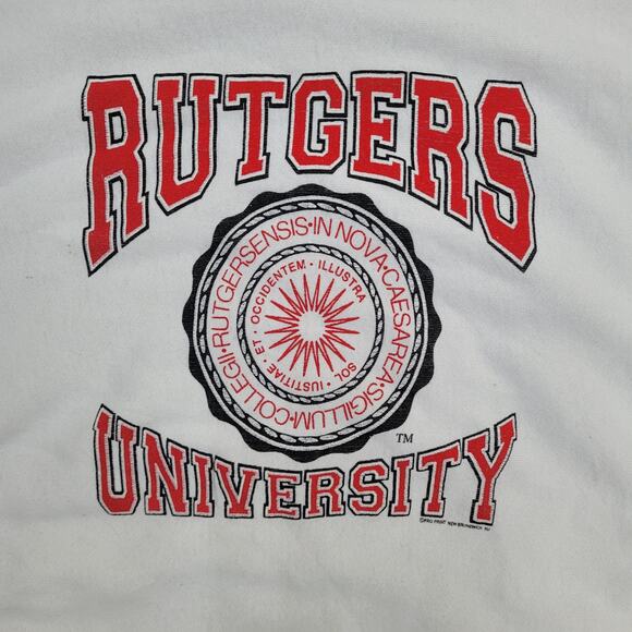 Vintage Rutgers University Sweatshirt Womens XL 22x26 White - Picture 10 of 14